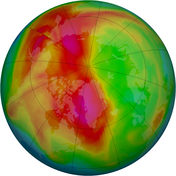 Arctic ozone map for 24 February 1998